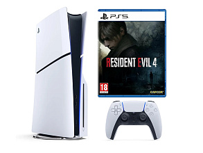 Игровая приставка Sony PlayStation 5 Slim 1ТБ SSD (c дисководом) + игра Resident Evil 4 Remake